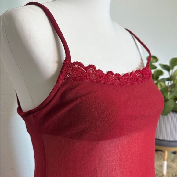 Cosabella Slip Dress Women M Red Lace Chemise Spaghetti Strap Bodycon Y2K Italy - Picture 2 of 8
